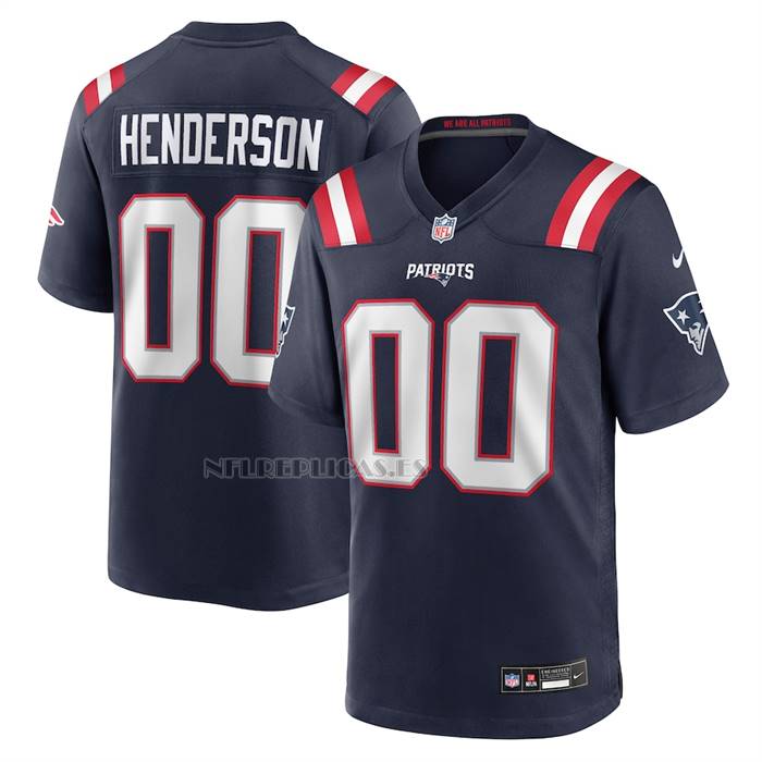 Camiseta NFL Game New England Patriots Treveyon Henderson 2025 NFL Draft Azul